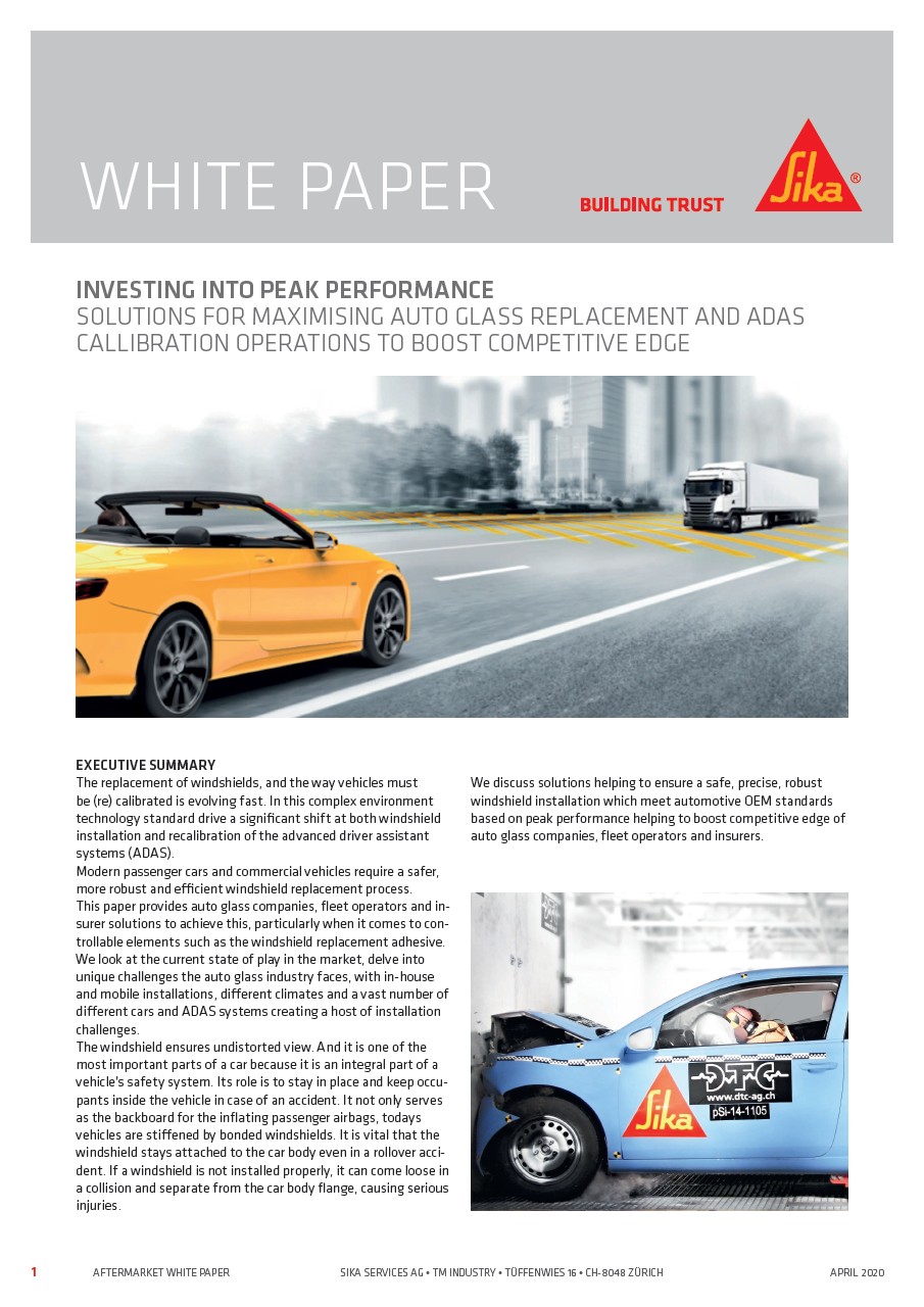 Solutions for Maximising Auto Glass Replacement and ADAS Calibration Operations to Boost Competitive Edge